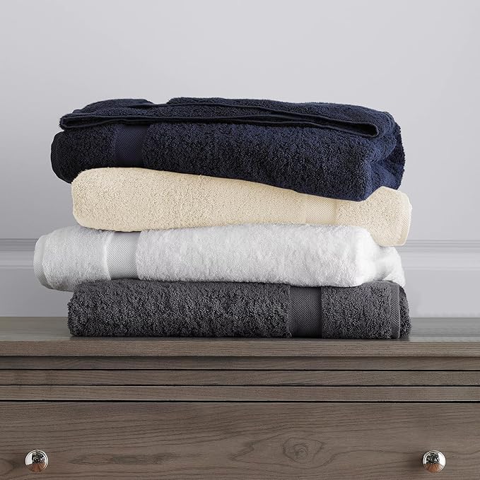 Delara 100% Organic Cotton Towels 650 GSM Plush Feather Touch Quick Dry Towel, 12-Piece Towel Set GOTS Certified, Oeko-Tex Green Certified, 1 Bath Towel, 1 Bath Sheet, 4 Hand Towels & 6 Wash Cloths