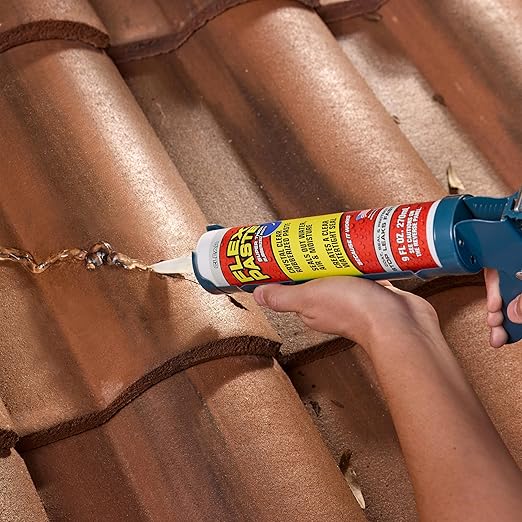 Flex Paste, Waterproof Paintable Putty, Spackle Sealant, Fill Gaps Cracks Holes - Block Out Water and Air - UV Resistant - Walls, Drywall, EPDM, Concrete, Roof, RV Repairs, Clear, Cartridge