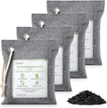 CLEVAST Bamboo Charcoal Air Purifying Bags (Large, 4×200g), Removes Odors and Moisture, Nature Fresh Air Purifier Bags, Odor Eliminator for Home, Car, Pets, Bathroom, Basement