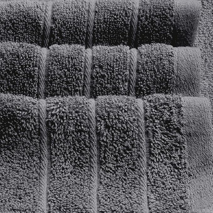 Tens Towels Pack of 4 Extra Large Bath Towels 30 x 60 Inches, 100% Cotton, Larger & Lighter Weight, Quicker to Dry, Super Soft and Absorbent, Perfect for Bathroom, Dark Grey