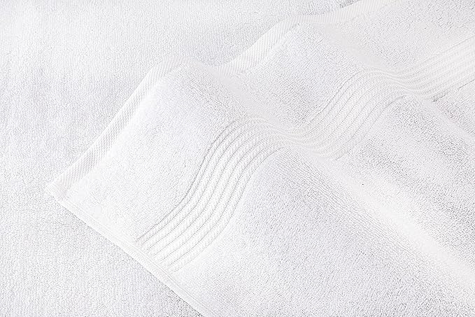 Hotel & Spa Quality Super Absorbent and Soft, Cotton, 6 Piece Turkish Towel Set for Kitchen and Decorative Bathroom, Includes 2 Bath Towels 2 Hand Towels 2 Washcloths, Snow White