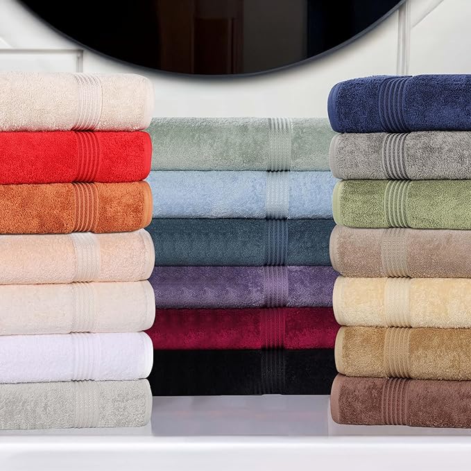 Superior Egyptian Cotton 8-Piece Hand Towel Set, Towel Basics For Quick Dry, Absorbent Small Towels, Facial, Spa, Kitchen, Bathroom Essentials, Apartment, Guest Bath, Soft, Washcloth, Taupe