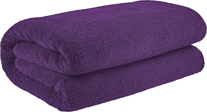 Cotton Paradise 100% Cotton 40x80 Oversized Bath Sheet, Extra Large Turkish Bath Towels for Bathroom, Purple Bathsheet