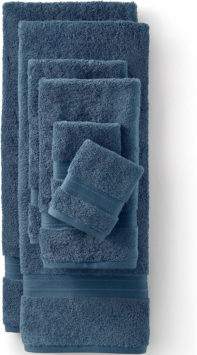 Lands' End Supima Towel Bering Sea Blue Bath- Hand Towel