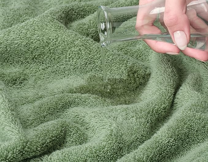 American Soft Linen Luxury 6 Piece Towel Set, 2 Bath Towels 2 Hand Towel 2 Washcloths, 600 GSM 100% Cotton Turkish Towels for Bathroom, Sage Green Towel Sets