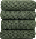 YTYC Towels,29x59 Inches Extra Large Bath Towels for Bathroom Super Soft Quick Dry Light Weight Waffle Microfiber Shower Towels 80% Polyester 20% Nylon (Olive Green,4 Piece)