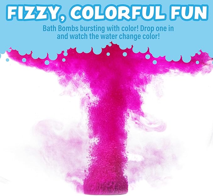 Tub Works® Bath Color Pops™ Moisturizing Kids Bath Bombs, 120 Count | Bath Bomb Refills for Bath Color Brush | Nontoxic & Fragrance-Free | 12 Unique Colors | Fizzy, Vibrant Water Color Tablets