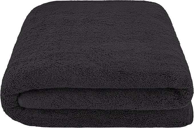 American Soft Linen Oversized Bath Sheet 40x80 Extra Large for Bathroom, 600 GSM 100% Cotton Turkish Jumbo Bathsheet Towels for Adults, Black Bath Sheet