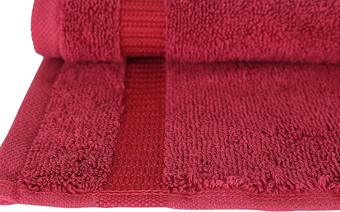 SALBAKOS 100% Turkish Cotton Washcloth Set of 12 13x13 inch | Heirloom Quality | Hotel & Spa Collection | Ultra Soft, Super Absorbent, Washcloth Towels | Made in Turkey (Wine, 12 Washcloths)