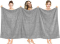 American Soft Linen Oversized Bath Sheet 40x80 Extra Large for Bathroom, 600 GSM 100% Cotton Turkish Jumbo Bathsheet Towels for Adults, Light Grey Bath Sheet