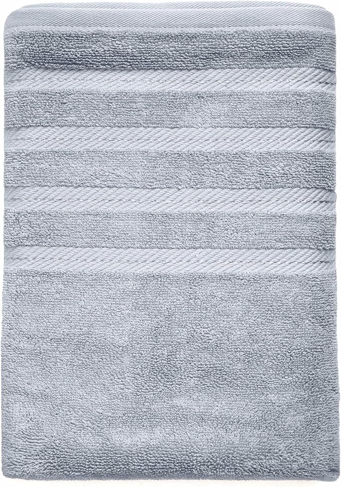 Hearth & Harbor Bath Towels for Bathroom - 100% Ring Spun Cotton Luxury Bathroom Towels - Soft & Highly Absorbent Bath Towels Set, 6 Piece Set, Ice Blue