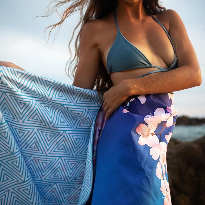 Elite Trend Quick Dry Towel Extra Large 78x35 Inch - Microfiber Beach Towel - Perfect for Beach, Travel, Swimming, Pool, Yoga, Hiking, Camping - Lightweight, Fast Drying, Compact for Adults (Sakura)