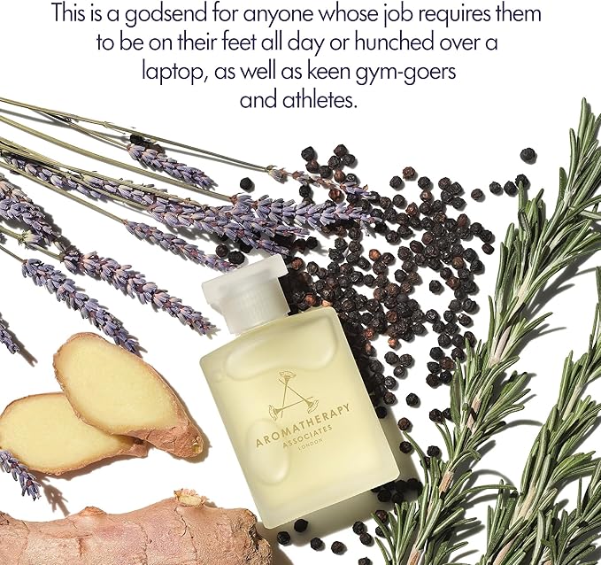 Aromatherapy Associates De-Stress Muscle Bath and Shower Oil, Natural Body Oil for Deep Relaxation and Comfort, Hydrating Body Made with 3 Essential Oils (1.86 oz)