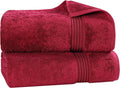 Superior Egyptian Cotton 2-Piece Bath Sheet Towel Set, Oversized Body Towels For Adults And Kids, Large Towel For Bath, Shower, Guest Bathroom, Spa, Gym, Resort, Essentials, Airbnb, Burgundy