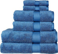Christy Supreme Hygro 6 Piece Towel Set | Deep Sea Blue | 100% Luxury Supima Cotton | Ultra Soft | Super Absorbent | 650GSM | 2 Bath Towels 2 Hand Towels 2 Face Cloths