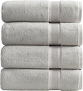 Springtree Home Luxury Bamboo Rayon Bath Towel Set of 4 | 35% Bamboo Rayon - 65% Cotton | Absorbent Quick-Dry Towels for Bathroom | Oeko-TEX Standard 100 Cotton | Grey - 4 Pack