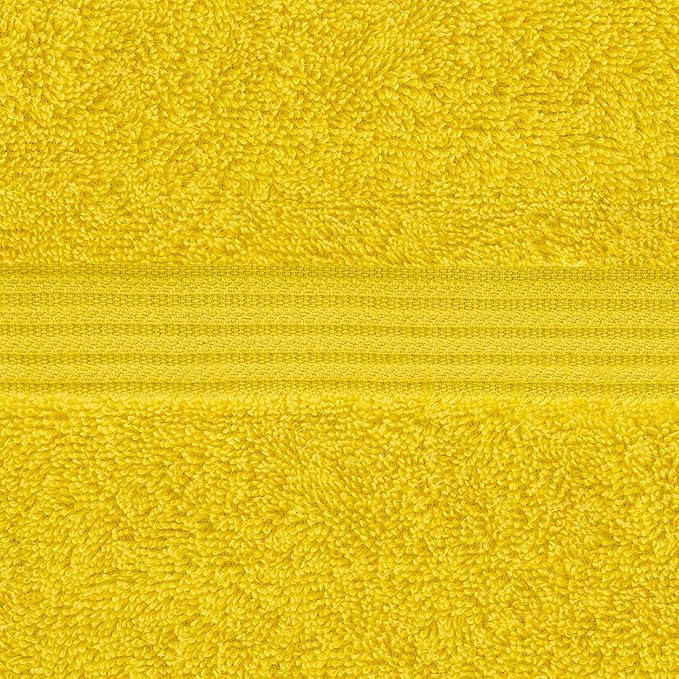 American Veteran Towel, 100% Cotton Turkish Washcloths for Bathroom Essentials 4 Pack, Soft Absorbent Wash Cloths Quick Drying Small Towels Washrags, Yellow