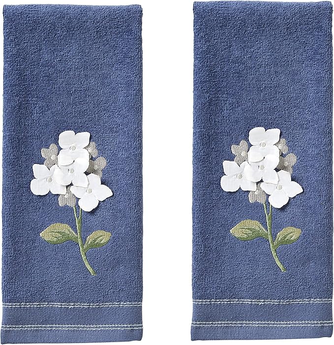 SKL Home Farm Hydrangea Hand Towel (2-Pack), Blue