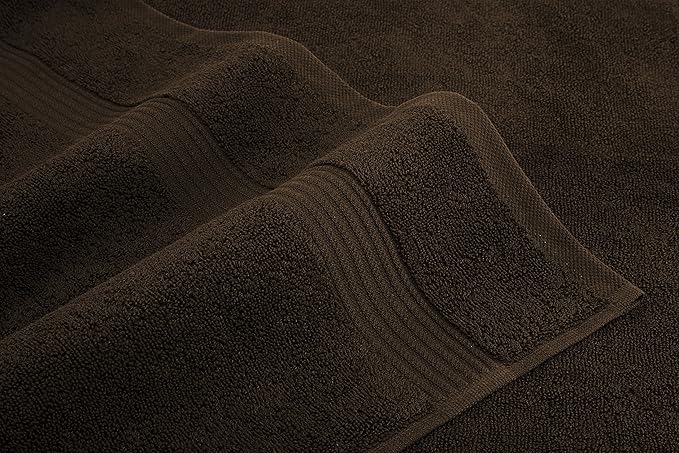 American Veteran Towel, 6 Piece Towel Set for Bathroom, 100% Cotton Turkish Bathroom Towels, 2 Bath Towels 2 Hand Towels 2 Washcloths, Brown