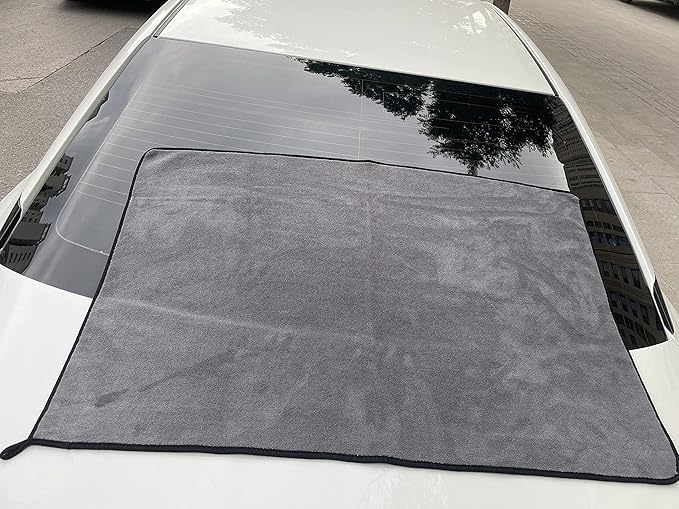 Large Microfiber Drying Towel for Car, Great Thick Soft Plush Towels, 36 x 24inches 800GSM Thickness, Quality, Washable, Absorbency No Scratch Lint Free Drying Towel (36 x 24inches,Grey-Green,1pack)
