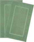 Cotton Paradise 100% Cotton Bath Mats for Bathroom Floor Set of 2 Pack, 20x34 Soft Absorbent Washable Quick Dry Tub Bathmat, Sage Green Towel Bath Mat