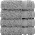 Cotton Paradise 100% Cotton Turkish Washcloth Set for Bathroom, 4 Piece Soft Absorbent Small Hand Face Towels Wash Rags, Light Gray