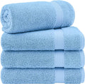 Cotton Paradise 4 Piece Turkish Bath Towels for Bathroom, 100% Cotton Extra Large Soft Plush Towels Bathroom Set, Sky Blue