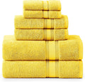 LANE LINEN Luxury 6-Piece Bath Towel Set - 100% Cotton, Zero Twist, Super Soft & Extra Absorbent - Includes 2 Bath Towels, 2 Hand Towels, 2 Washcloths - Mimosa